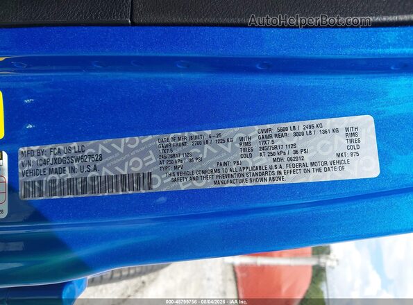 1C4PJXDG3SW627528 2025 JEEP WRANGLER Blue Widok komory silnika