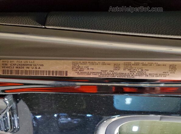 1C4PJXDN9RW107746 2024 JEEP WRANGLER Черный Вид подкапотного пространства