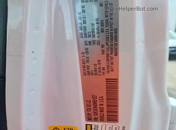 1C4PJXEN4SW651527 2025 JEEP WRANGLER White VIN კოდის სტიკერის ხედი