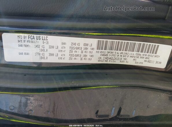 1C4RDHAG2JC413110 2018 DODGE DURANGO Черный Вид подкапотного пространства