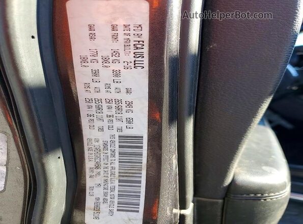 1C4RDHDG0GC340548 2016 DODGE DURANGO Charcoal Вид наклейки з VIN-кодом