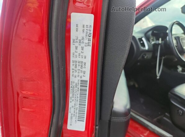 1C4RDHDG4GC353318 2016 DODGE DURANGO Red Vista de la etiqueta del VIN