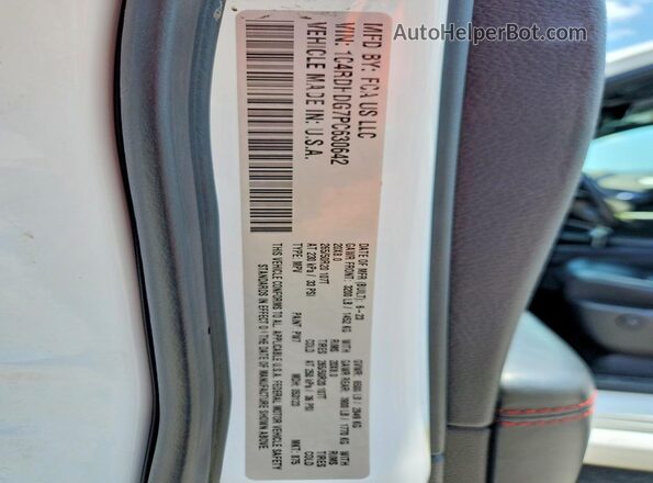 1C4RDHDG7PC630642 2023 DODGE DURANGO White Панорамний вид салону 360°