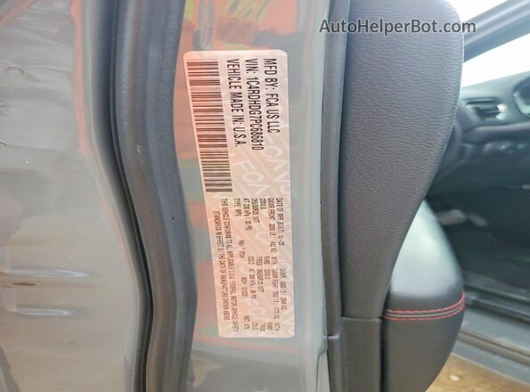 1C4RDHDG7PC686810 2023 DODGE DURANGO Gray Vista de la etiqueta del VIN