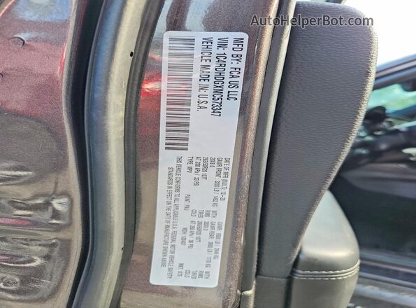 1C4RDHDGXMC573347 2021 DODGE DURANGO Black Vista interior de 360 grados