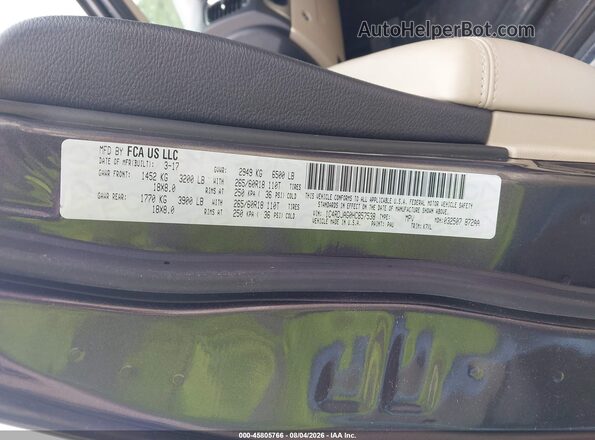 1C4RDJAG0HC857538 2017 DODGE DURANGO Gray Вид підкапотного простору