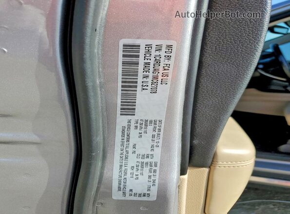 1C4RDJAG1MC627078 2021 DODGE DURANGO Silver VIN sticker view