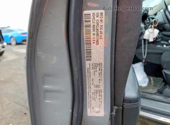 1C4RDJAG4NC174625 2022 DODGE DURANGO Gray VIN sticker view