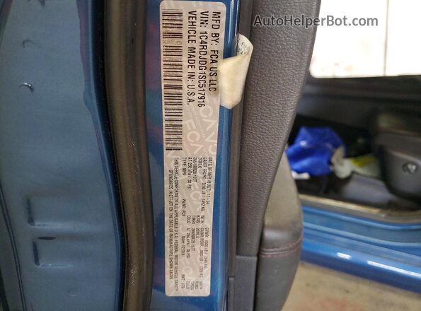 1C4RDJDG1SC517916 2025 DODGE DURANGO Blue Widok naklejki z numerem VIN