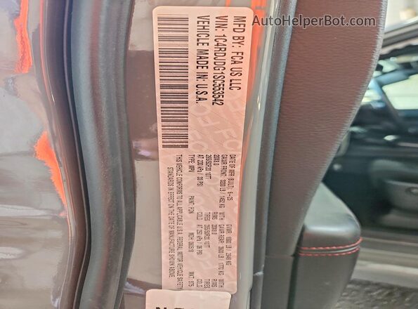 1C4RDJDG1SC553542 2025 DODGE DURANGO Gray Вид наклейки з VIN-кодом