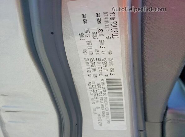1C4RDJDG2LC261156 2020 DODGE DURANGO Silver Vista de la etiqueta del VIN