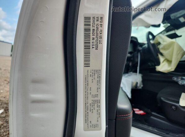 1C4RDJDG2TC212250 2026 DODGE DURANGO White Widok naklejki z numerem VIN