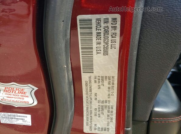 1C4RDJDG3PC555655 2023 DODGE DURANGO Burgundy ძრავის განყოფილების ხედი
