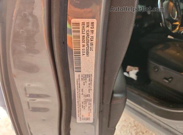 1C4RDJDG4PC556541 2023 DODGE DURANGO Gray Vista de la etiqueta del VIN