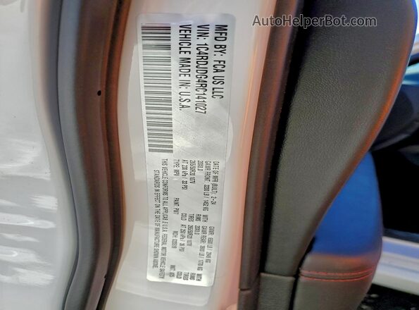 1C4RDJDG4RC141027 2024 DODGE DURANGO White VIN კოდის სტიკერის ხედი