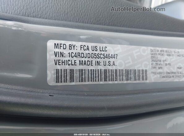 1C4RDJDG5SC546447 2025 DODGE DURANGO Gray Widok komory silnika