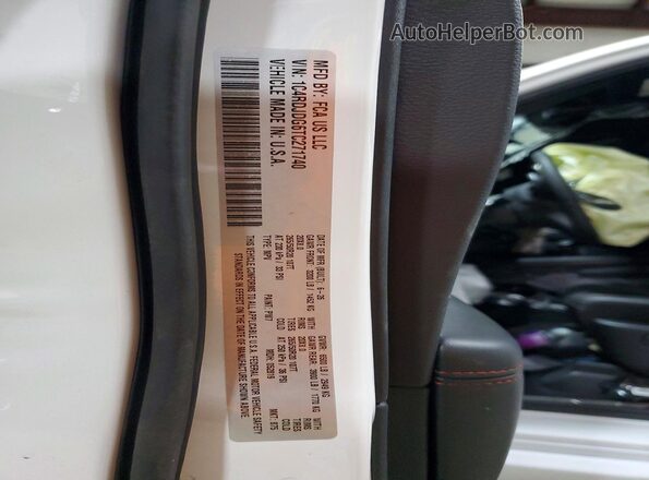 1C4RDJDG6TC271740 2026 DODGE DURANGO White Vista de la etiqueta del VIN
