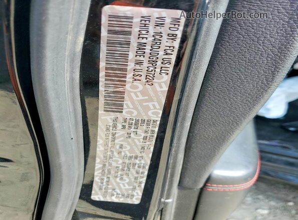 1C4RDJDG8PC572242 2023 DODGE DURANGO Black Vista de la etiqueta del VIN
