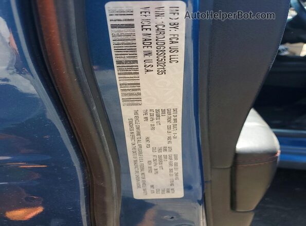 1C4RDJDG8SC502135 2025 DODGE DURANGO Blue Widok naklejki z numerem VIN