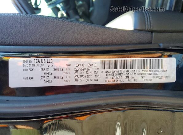 1C4RDJDG9JC116595 2018 DODGE DURANGO Black VIN sticker view