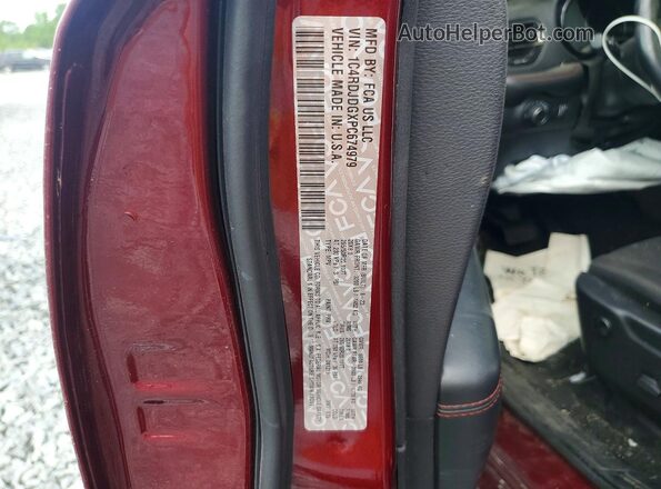 1C4RDJDGXPC674979 2023 DODGE DURANGO Burgundy Widok naklejki z numerem VIN