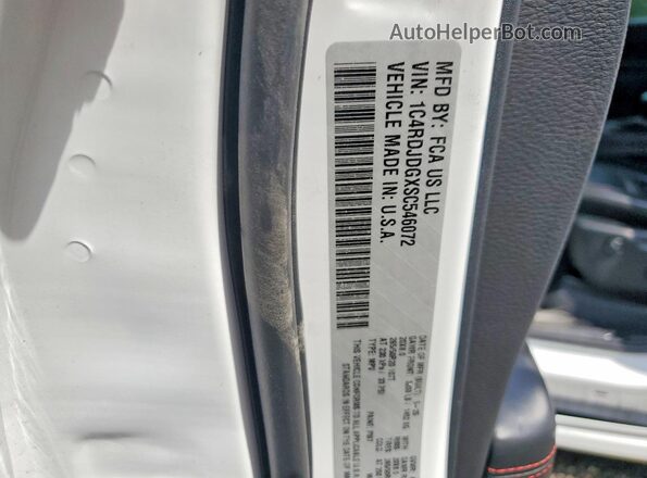 1C4RDJDGXSC546072 2025 DODGE DURANGO White Панорамний вид салону 360°