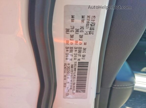 1C4RDJEG1HC601337 2017 DODGE DURANGO White VIN კოდის სტიკერის ხედი
