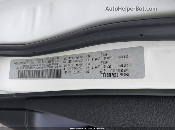 1C4RDJFG3LC308286 2020 DODGE DURANGO White Vista del compartimento del motor