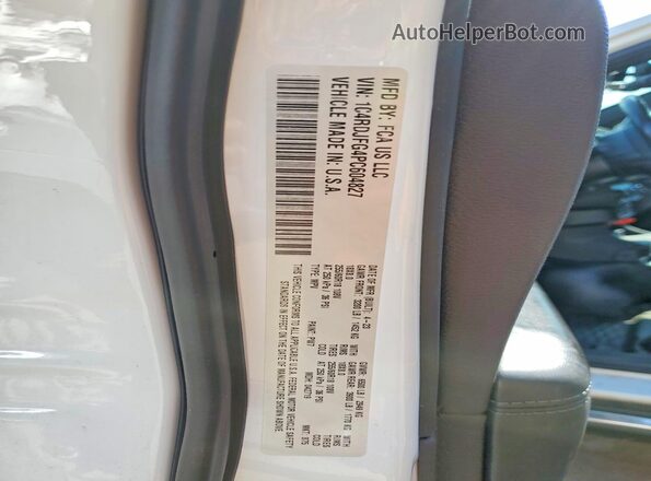 1C4RDJFG4PC604827 2023 DODGE DURANGO White Вид наклейки з VIN-кодом