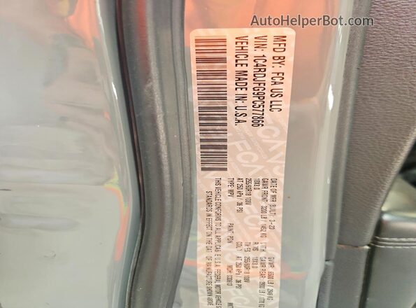 1C4RDJFG9PC577866 2023 DODGE DURANGO Gray Вид наклейки з VIN-кодом
