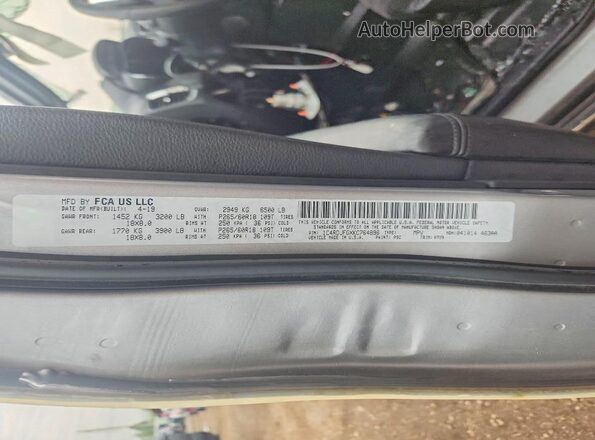 1C4RDJFGXKC764896 2019 DODGE DURANGO Black Вид наклейки з VIN-кодом