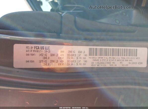 1C4RJEAG5LC170452 2020 JEEP GRAND CHEROKEE Gray Շարժիչի բաժամունքի տեսք