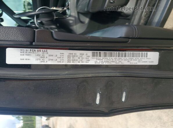 1C4RJEAG9LC246612 2020 JEEP GRAND Black VIN კოდის სტიკერის ხედი