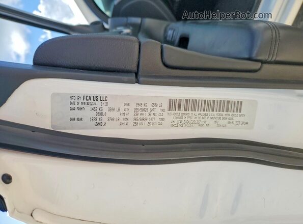 1C4RJEAGXJC281317 2018 JEEP GRAND White Vista de la etiqueta del VIN