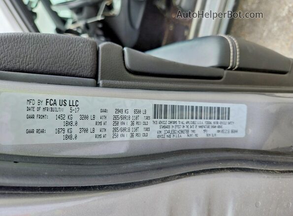 1C4RJEBG1HC902789 2017 JEEP GRAND Silver Вид наклейки з VIN-кодом