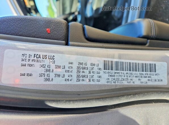 1C4RJEBG1JC301579 2018 JEEP GRAND Gray Սալոնի 360 աստիճան տեսք