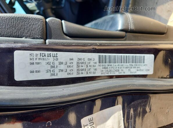 1C4RJEBG1LC348386 2020 JEEP GRAND Black VIN կոդի պիտակի տեսք