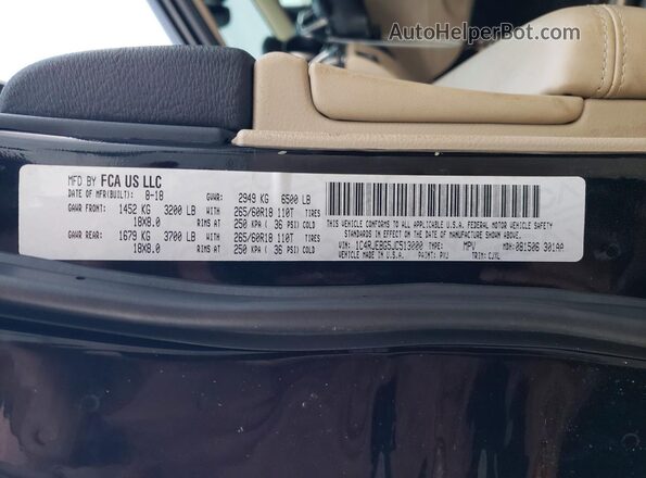 1C4RJEBG5JC513000 2018 JEEP GRAND Черный Вид наклейки с VIN-кодом