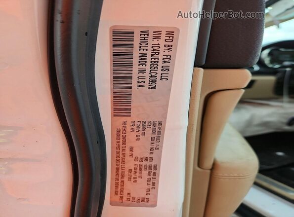 1C4RJEBG5LC409979 2020 JEEP GRAND White VIN կոդի պիտակի տեսք