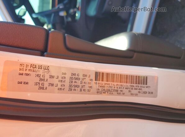 1C4RJEBG6JC197090 2018 JEEP GRAND White VIN კოდის სტიკერის ხედი