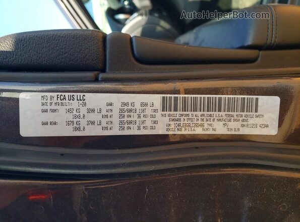 1C4RJEBG6LC265486 2020 JEEP GRAND Серый Вид наклейки с VIN-кодом
