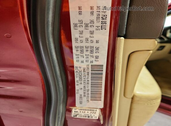 1C4RJECG0HC609318 2017 JEEP GRAND Бордовый Вид наклейки с VIN-кодом