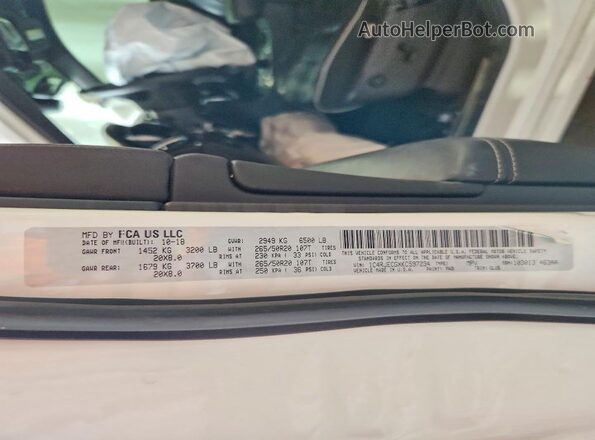 1C4RJECGXKC597234 2019 JEEP GRAND White სალონის 360-გრადუსიანი ხედი