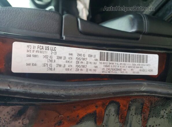1C4RJFAG0KC684083 2019 JEEP GRAND Black Панорамний вид салону 360°