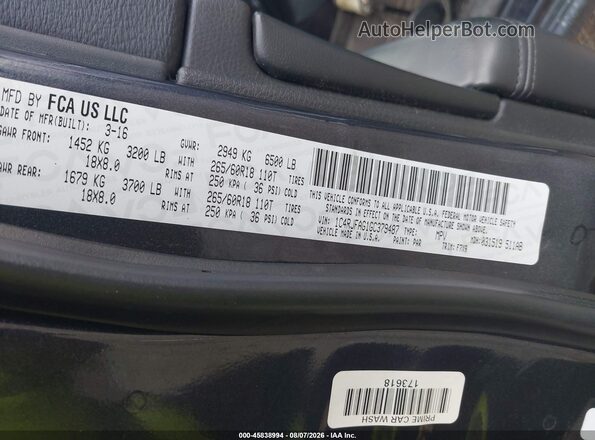 1C4RJFAG1GC379487 2016 JEEP GRAND CHEROKEE Серый Вид подкапотного пространства