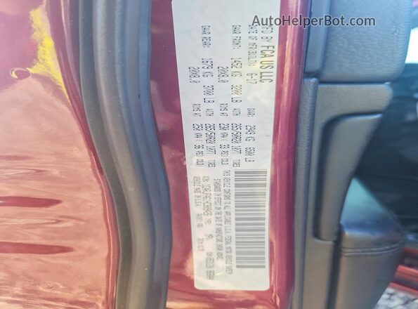 1C4RJFAG1HC909426 2017 JEEP GRAND Burgundy Vista de la etiqueta del VIN