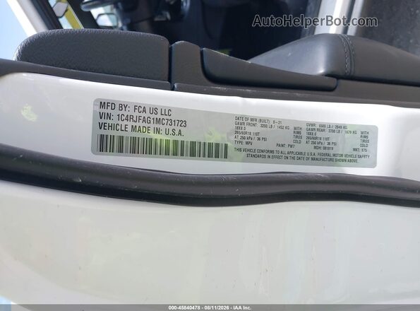 1C4RJFAG1MC731723 2021 JEEP GRAND CHEROKEE White ძრავის განყოფილების ხედი