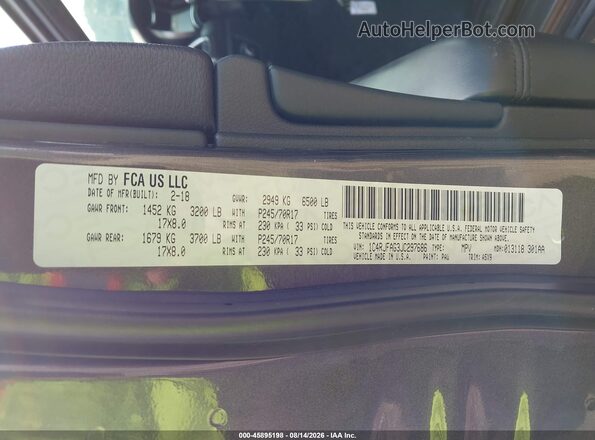 1C4RJFAG3JC297686 2018 JEEP GRAND CHEROKEE Gray Vista del compartimento del motor