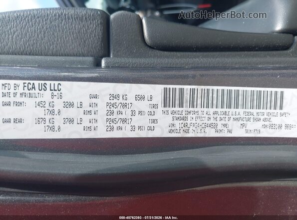 1C4RJFAG4HC644520 2017 JEEP GRAND CHEROKEE Gray Vista del compartimento del motor