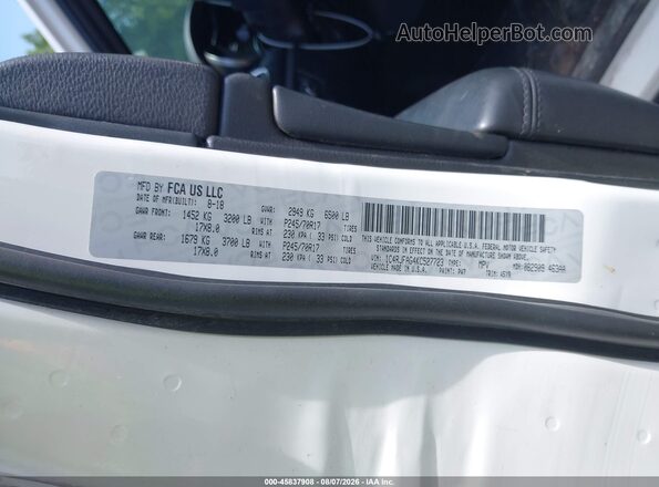1C4RJFAG4KC527723 2019 JEEP GRAND CHEROKEE White Вид підкапотного простору
